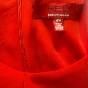 Saks Fifth Avenue RED Dress with Peplum bottom. Size-M (4-6)
